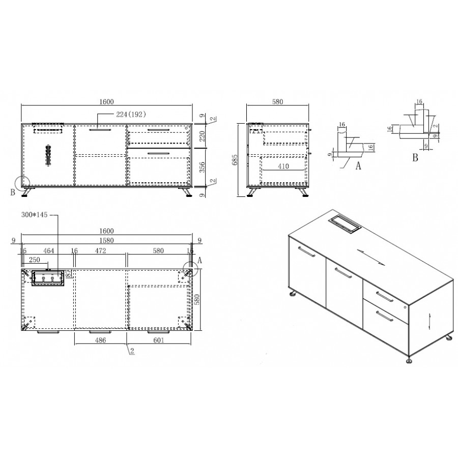 Nero Executive Desk With Return Storage 